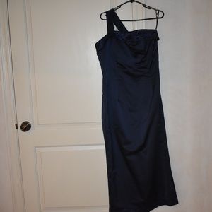 One Strap Blue Wedding Dress